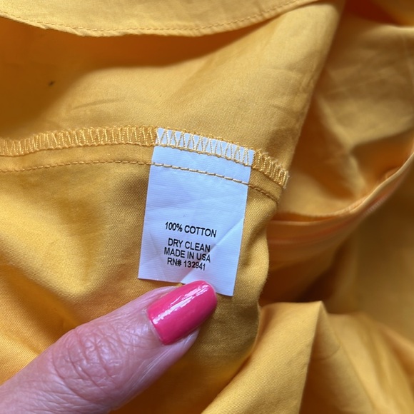💕Amanda Uprichard Yellow Cotton Ruffle Statement Sleeve Tunic M EUC - Picture 7 of 8